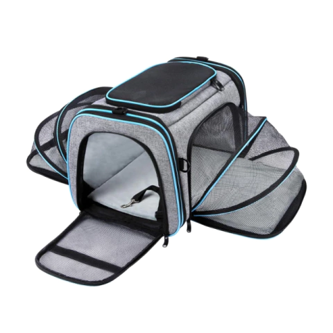 Bolso Extensible - Celeste y gris - comprar online