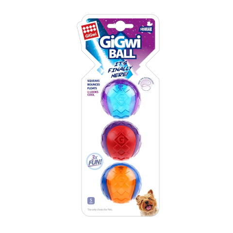 Gigwi Ball Squeaker Solida x3 - comprar online