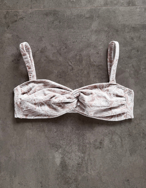 Top Sicília Paisley Branco & Bege - comprar online