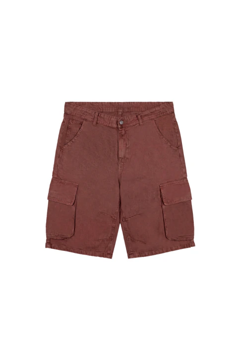 BERMUDA DENIM CARGO TEÑIDO CORROSIVO