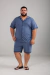 Pijama Americano Plus Size Masculino Meia Manga De Malha - comprar online