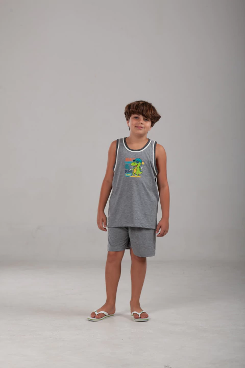 Pijama Masculino Infantil e Juvenil Regata De Malha - comprar online
