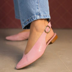 Slingback Couro floral rosa bb na internet