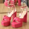Sandália Meia Pata Couro Pink Puglia