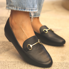 Mocassim Couro preto Clássico Irlanda (Linha Comfort) - Villa Florence