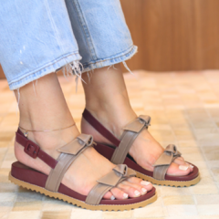 Flat Papete Couro Laço fendi - comprar online