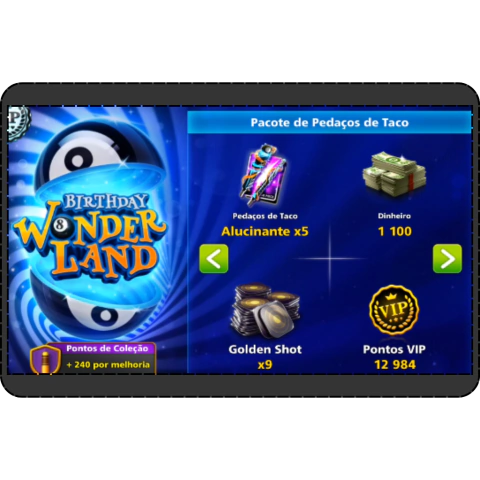5 Peças - Taco Alucinante - 8 Ball Pool