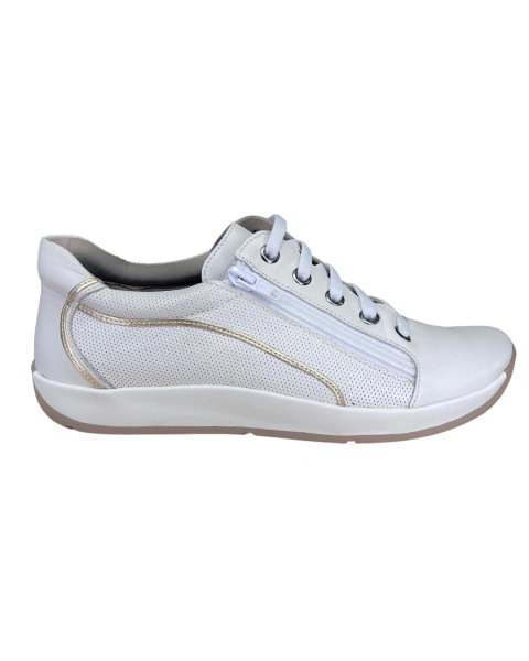 Tênis JGean GK0001 Couro Natural Diamante 18141 Off White