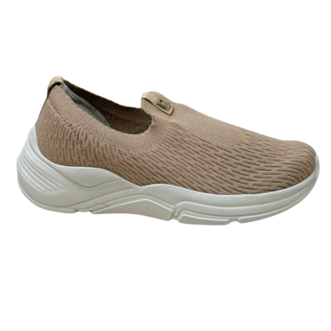 Tênis Pegada 218833-02 Tecido Knit 18963 Bege