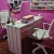 MESA DE MANICURIA ROSA CON LISTONES