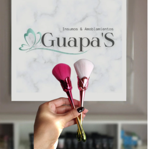 BROCHA ROSA QUITA POLVO PARA UÑAS