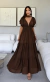 Vestido Chiffon Eimy Marrom (Código: 32753)