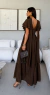 Vestido Chiffon Eimy Marrom (Código: 32753) - comprar online
