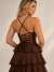 Vestido de Festa Dana Marrom P (Código: 33927) - comprar online