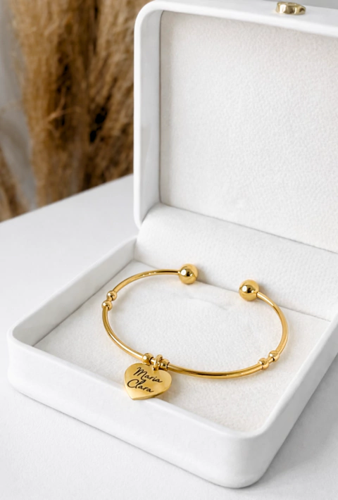 Bracelete Personalizado a Laser- (nome, data, frase ou símbolo)