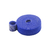 Abrojo bifaz sujetador de cables color azul, compuesto por una cinta larga y un pequeño rollo, ideal para organizar cables.