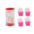 Cápsulas removedoras de uñas esculpidas en envase transparente, con cuatro unidades de color rosa.