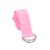 Cinta de estiramientos de yoga color rosa con anillo metálico.