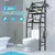 Estantería de tres niveles sobre inodoro, ideal para optimizar el espacio en el baño.