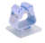 Soporte adhesivo de plástico para escobas, color azul, ideal para organización en el hogar.