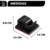 Clip adhesivo negro para organizar cables, con medidas de 1.4 cm x 1.4 cm y 0.8 cm de altura.