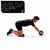 Hombre realizando ejercicios con una rueda para abdominales sobre una mini alfombra de entrenamiento.