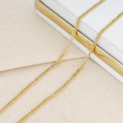 CORRENTE ELO GRUMET 2MM - 50CM | BANHADO A OURO 18K - comprar online