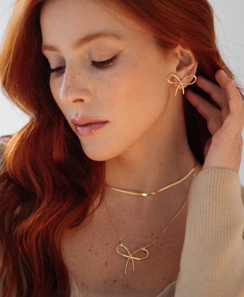 COLAR LAÇO VENEZIANA| BANHADO OURO 18K - comprar online