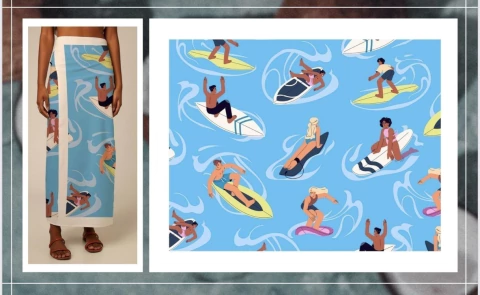 Canga Pareô azul surf - comprar online