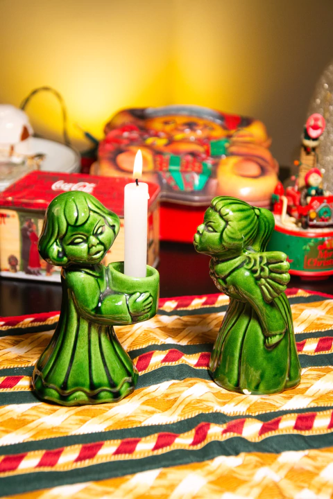 Dupla anjinhas porta velas