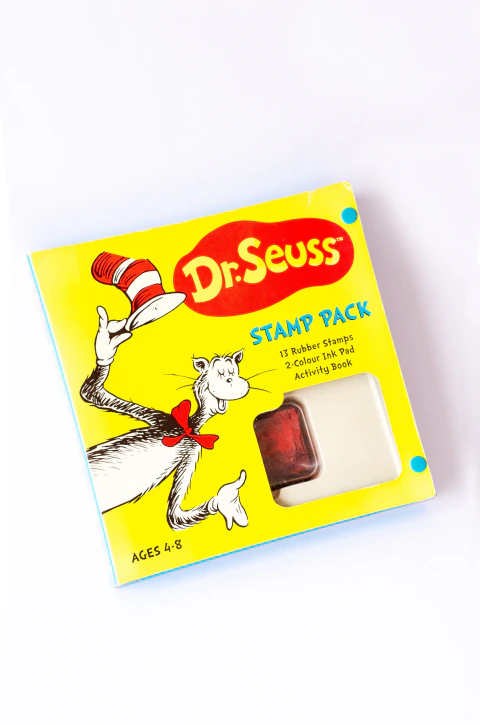 Kit de carimbos "O Gato do Chapéu" anos 90