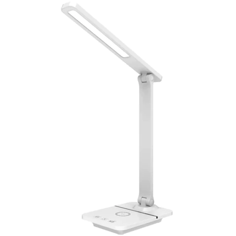 Lámpara grande LED de escritorio con cargador inalámbrico | 3 niveles de luz, flexible y touch - comprar online