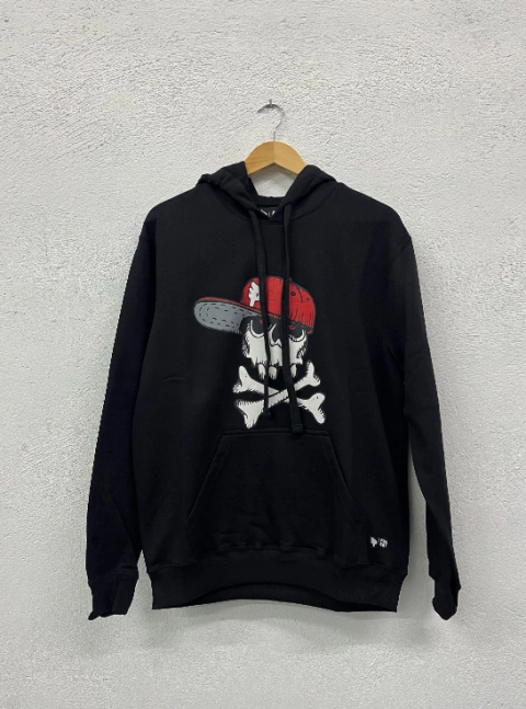 Moletom Canguru Sweatshirts Posso Caveirão Hoddie Preto