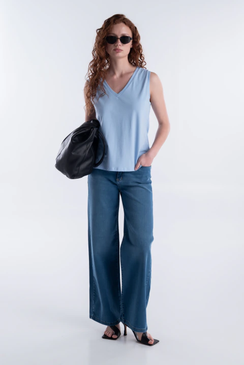 JEAN GAVILAN WIDE BLUE