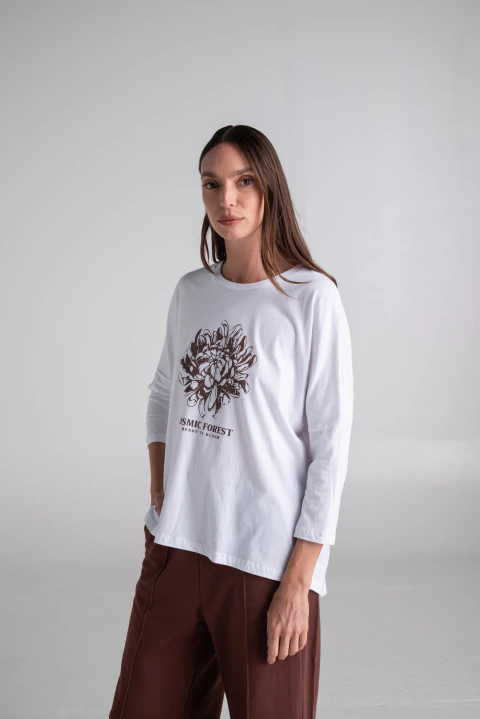 REMERA COSMIC FOREST - BLANCO