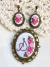 Conjunto de broche e brinco bordado (sob encomenda) CBP001 na internet