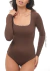 BODY DECOTE QUADRADO MANGA COMPRIDA CAFÉ - CORTEJO - comprar online
