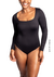 BODY DECOTE QUADRADO MANGA COMPRIDA PRETO PE001 - comprar online