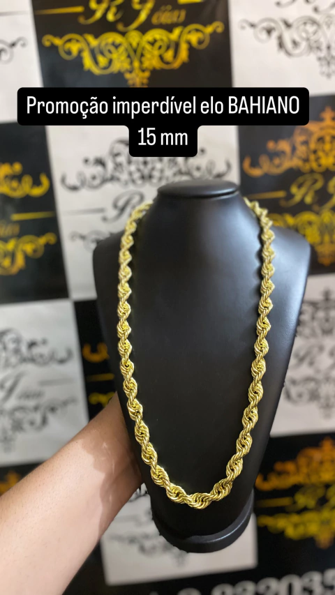 Corrente elo BAHIANO 15mm 75 cm