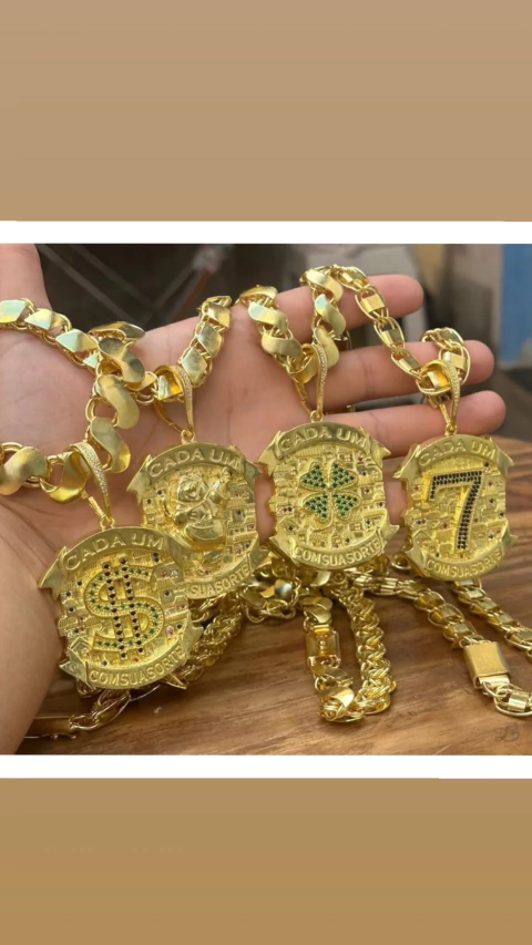 Corrente + Pirgente de brinde + produto de brinde peça moeda antiga