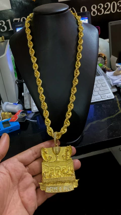 Corrente + Pirgente 15mm 75 cm moeda antiga - comprar online