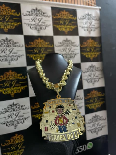 Corrente elo BAHIANO 25 mm 75 cm + Pirgente personalizado peça em moeda antiga faça pagamento e mande no WhatsApp como vc quer as nomes escritos - comprar online