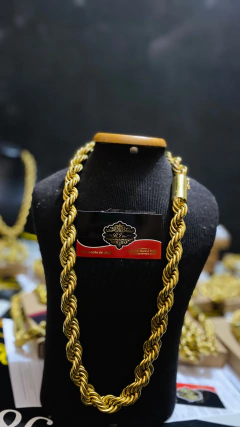 Corrente elo BAHIANO 25 mm 75cm peça maciça peso meio kilo peça toda em moeda antiga