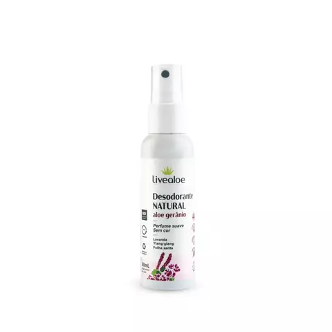 Desodorante Natural Aloe Gerânio 60ml - Livealoe
