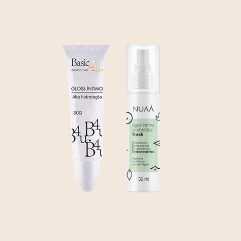 Kit PPK Date (Spray de Higiêne íntima Nuaá/ Gloss íntimo Basic 4 U) + Brinde vivelavu