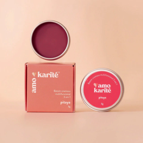 Batom Cremoso Multifuncional 3 em 1 - Pitaya - Amokarité