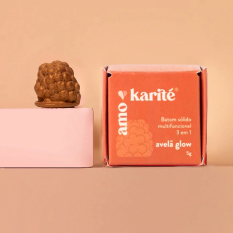 Batom Sólido Multifuncional 3 em 1 - Avelã Glow - Amokarité