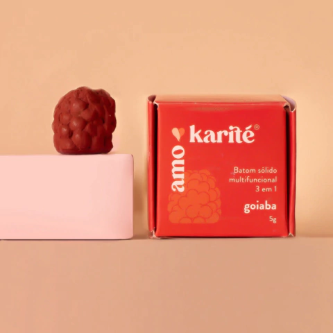 Batom Sólido Multifuncional 3 em 1 - Goiaba - Amokarité