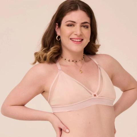 Sutiã Bralette para amamentação - Rosa - Pantys