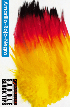 Strung Saddle Plumas Gallo Black Tips - Feathers N Flies